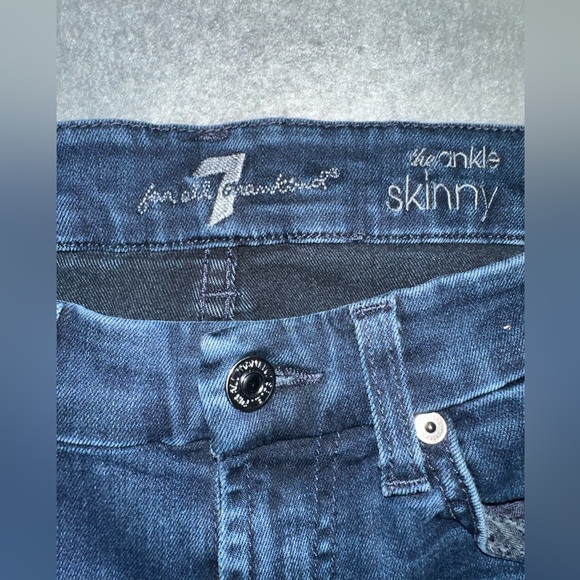 7 for all mankind dark denim the ankle skinny jeans size 27 - Picture 4 of 5